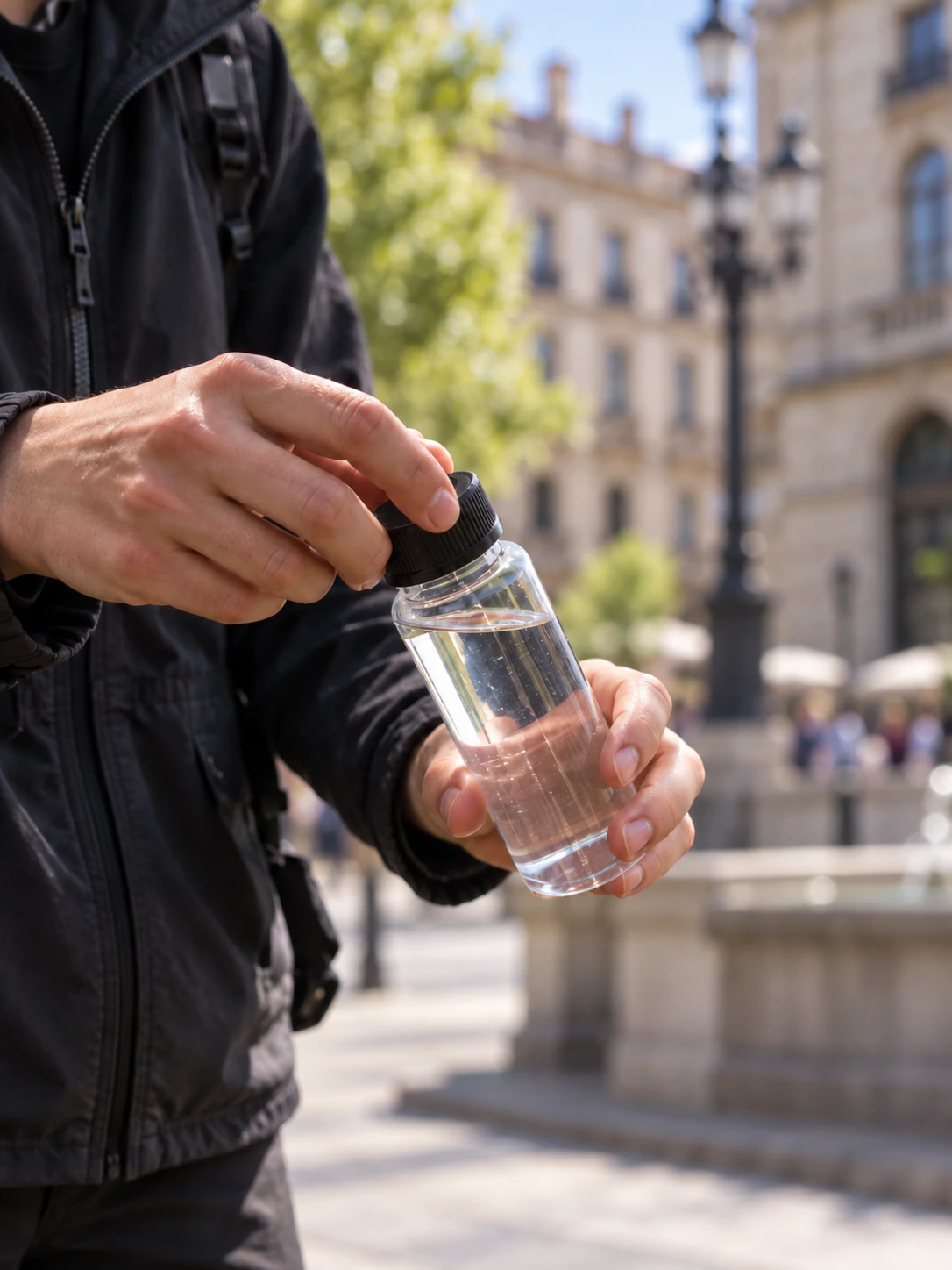 Water sample collected during fieldwork.