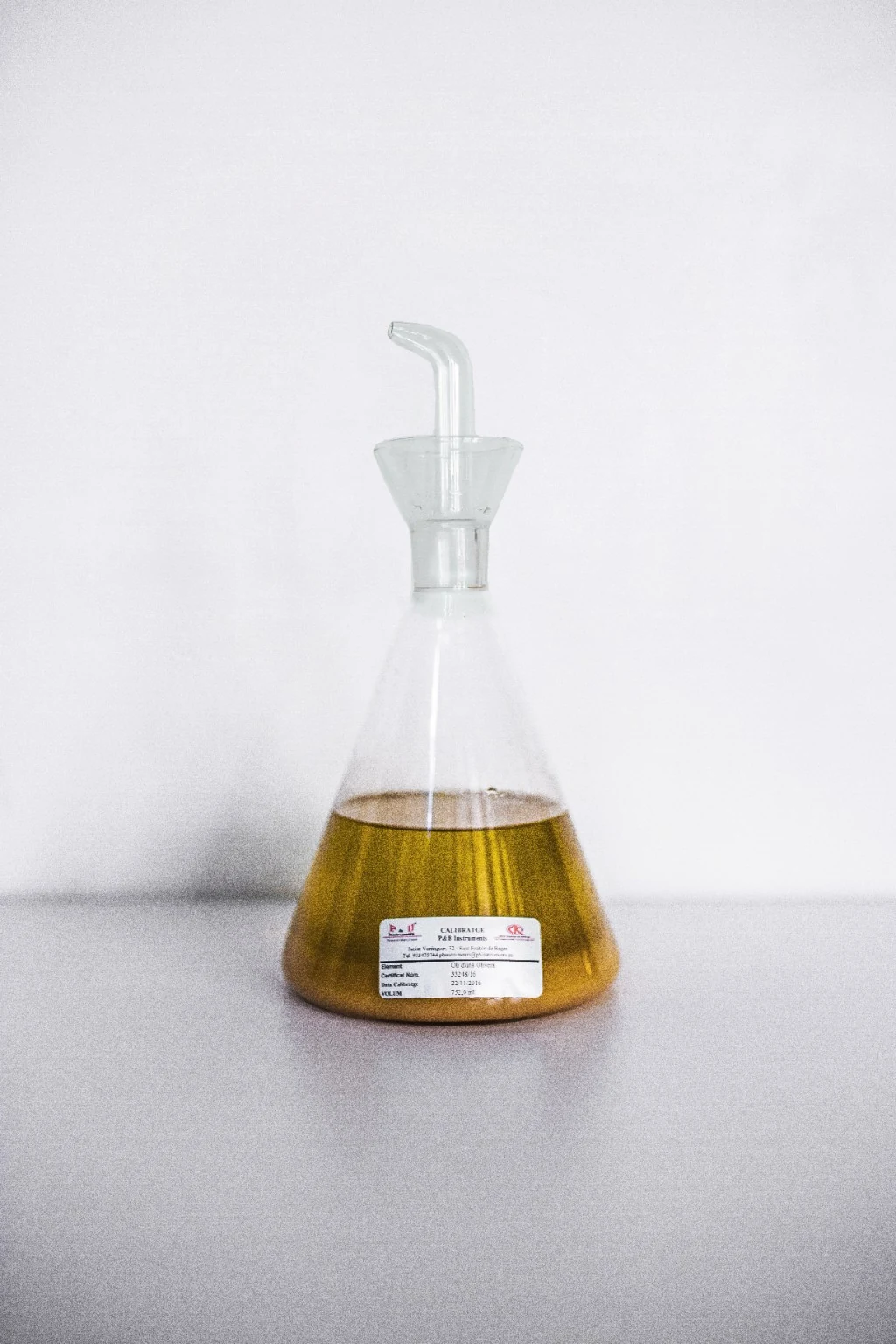 Calibrated olive oil.