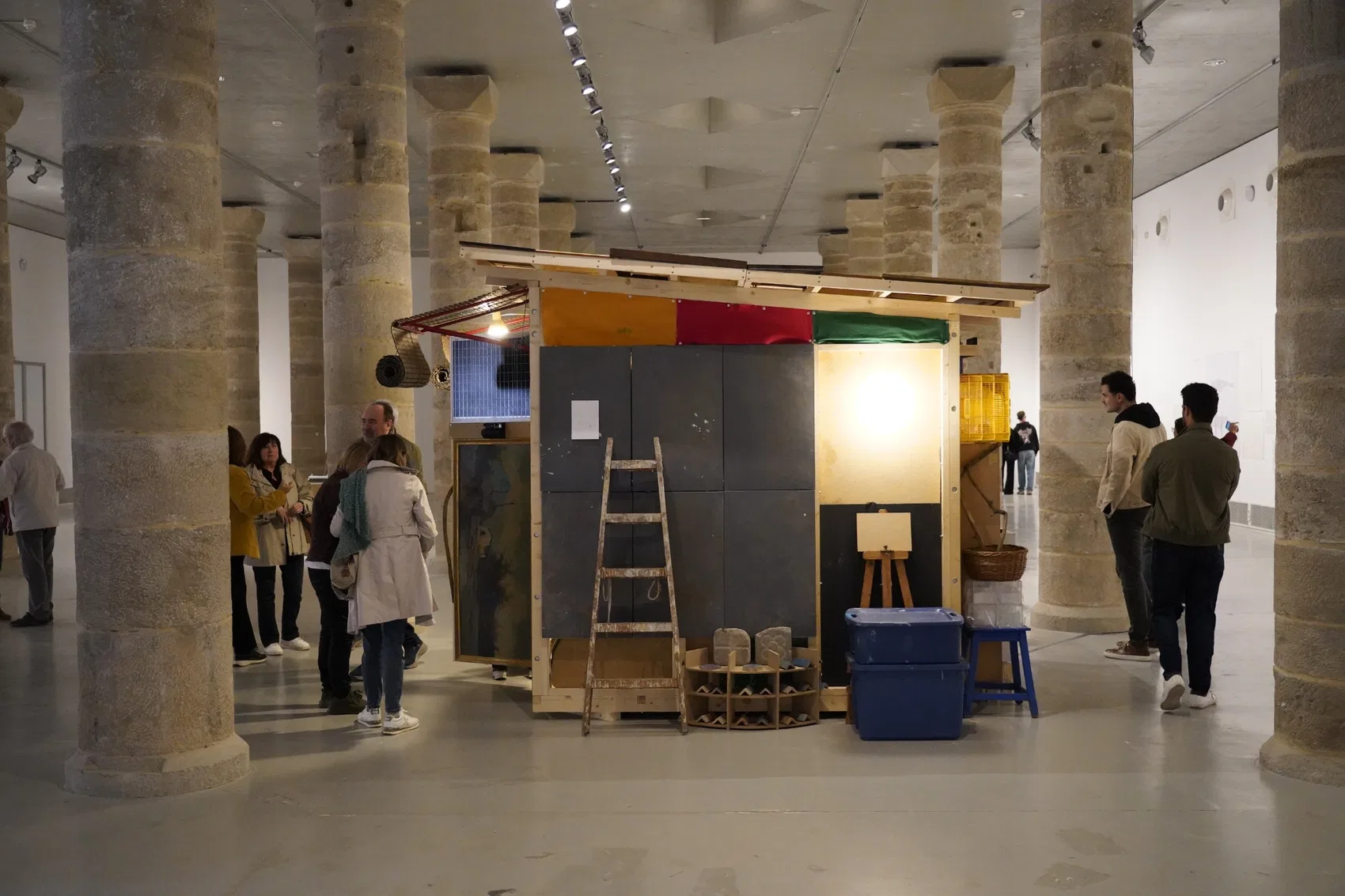 Installation view with visitors.