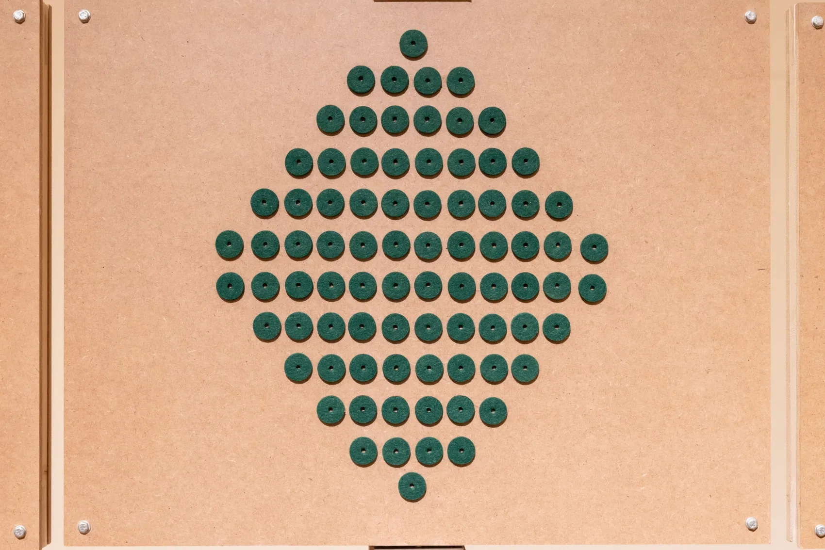 Felt components arranged as a diagram.