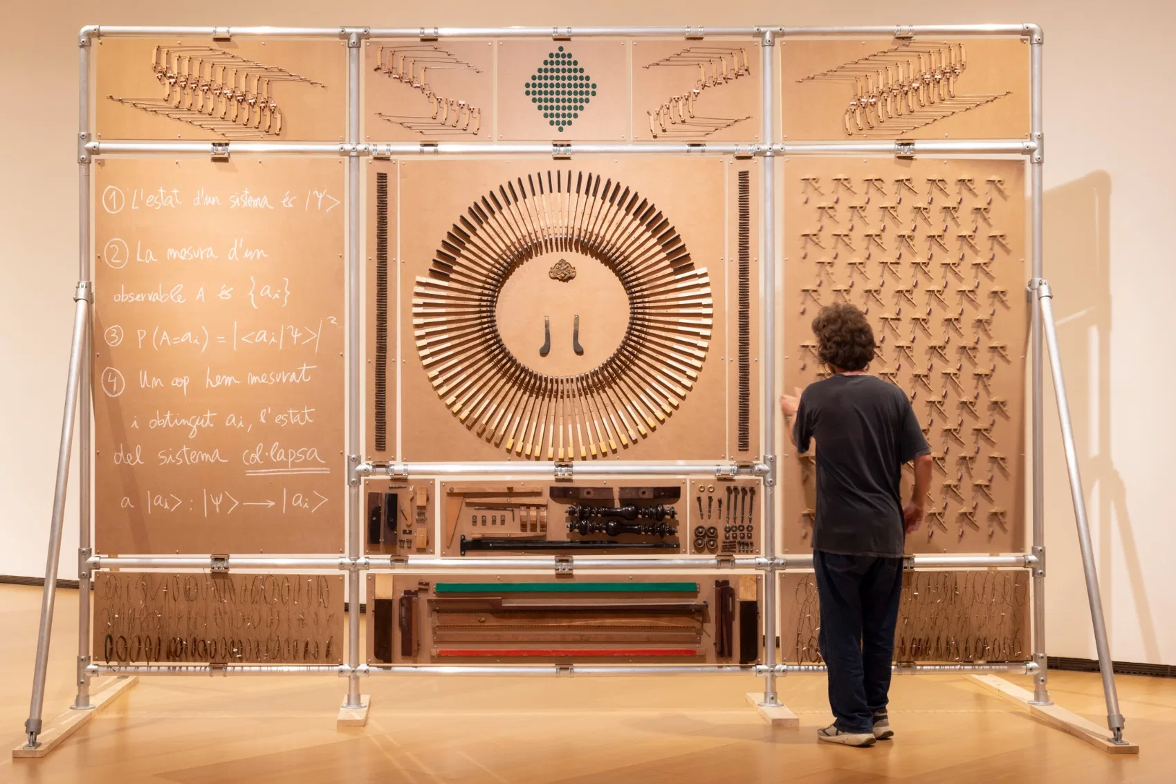 Installation view with viewer for scale.