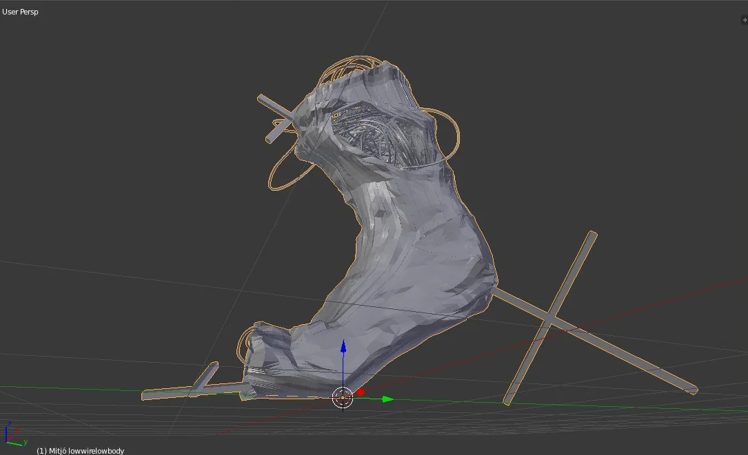Mesh and modelling process.